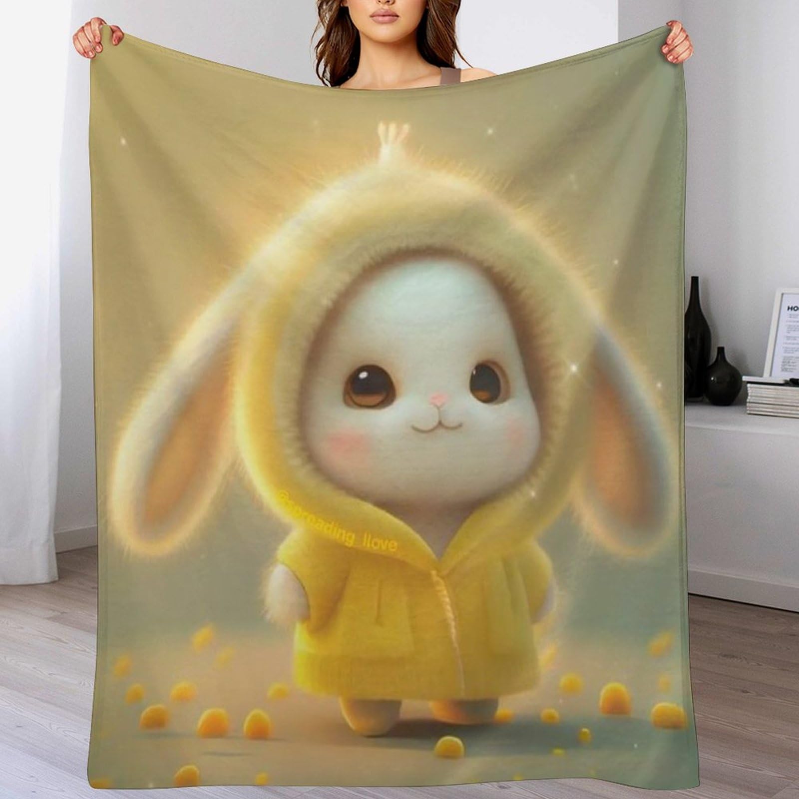 Couverture canapé lapin douce en flannel 130x150cm pour maison