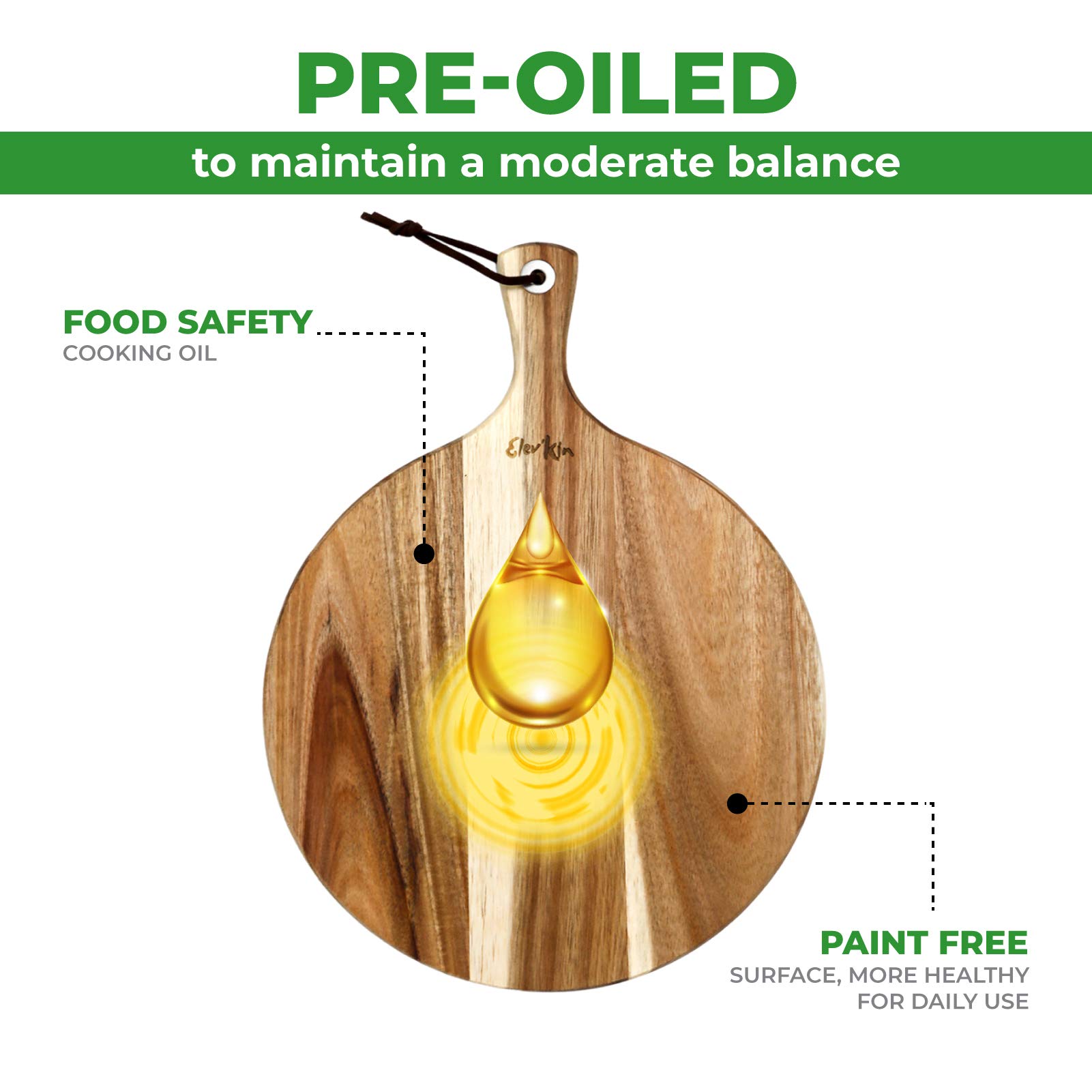 Amazon | Acacia 木製ピザピール キッチン用 14インチ