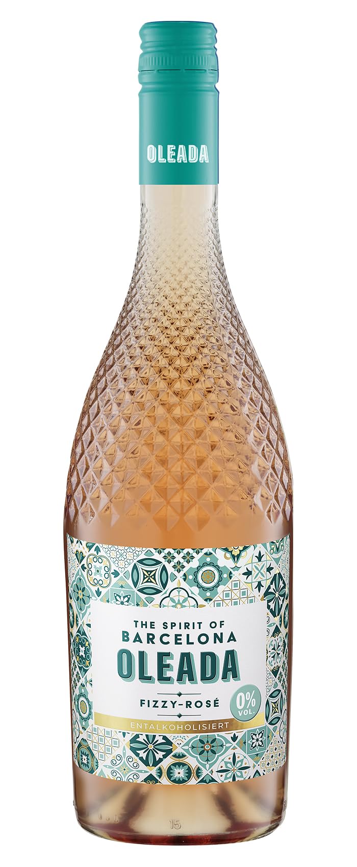 Oleada Fizzy Rosé alkoholfrei – Prickelnder Rosé Genuss ohne Alkohol, 6 x 0,75 l, feinperliger Aperitif, leichte Fruchtnoten