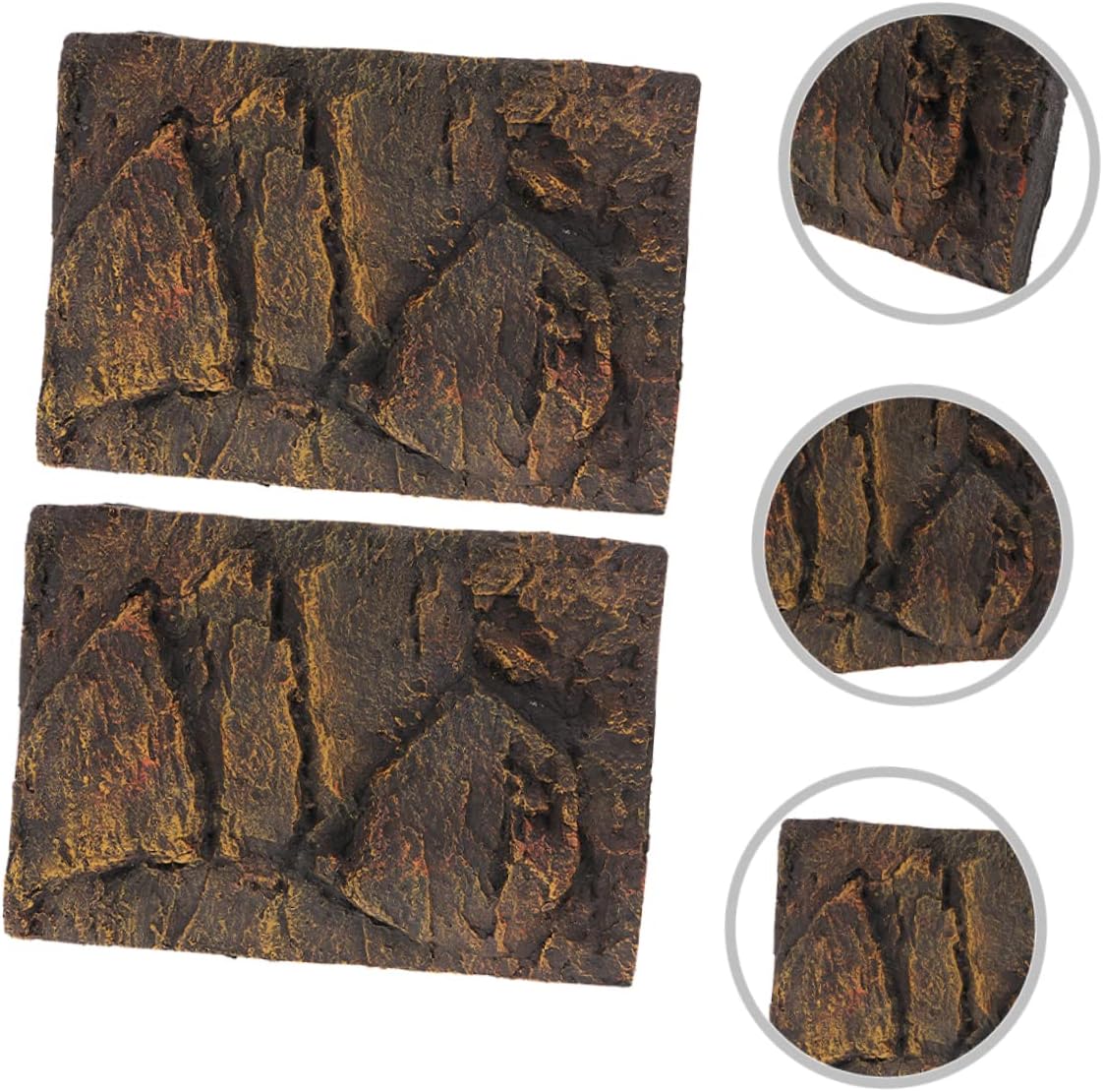 2pcs Pu Turtle Tank Background Boards Lightweight Reptile Aquarium Decor Easy to Install Terrarium Backdrop with Vibrant Colors and Textures