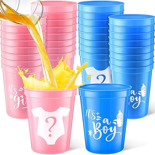 Miniatura 6 de 24 tazas temáticas de los años 90 de 16 onzas, reutilizables, gruesas, retro, para fiesta, de plástico, rosa, rojo y azul, retro, música, retroceso,