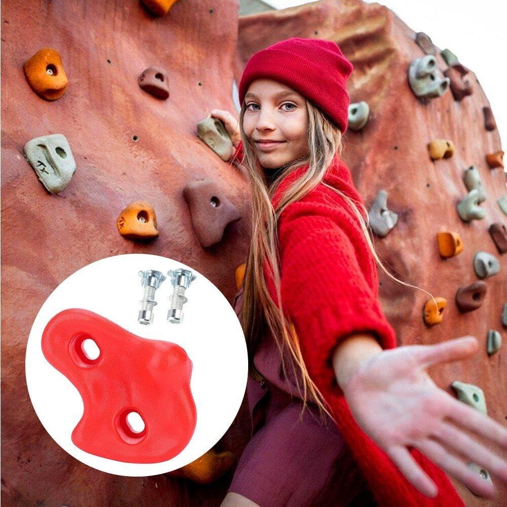 10 Prese per Arrampicata per Bambini, Kit per Arrampicata su Parete Rocciosa con Viti di Montaggio Impugnature per Parete Rocciosa per Interni Ed Esterni