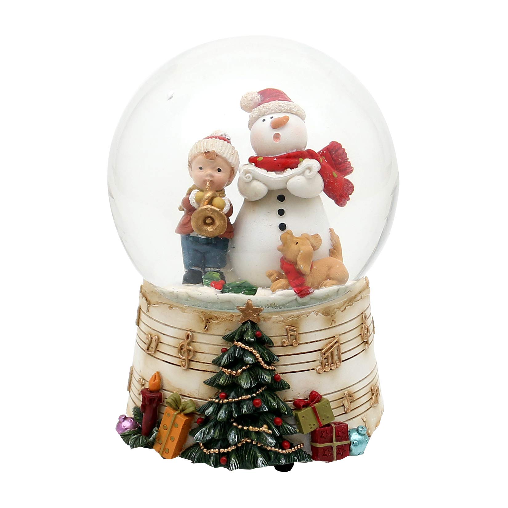 Dekohelden24 Sneeuwbol Sneeuwpop Met Kind Op Uitvoerig Versierde Sokkel Speelwerk Melodie White Christmas Afmetingen L B H 12 5 X 12 14 5 Cm Bal Oe 10 753545755