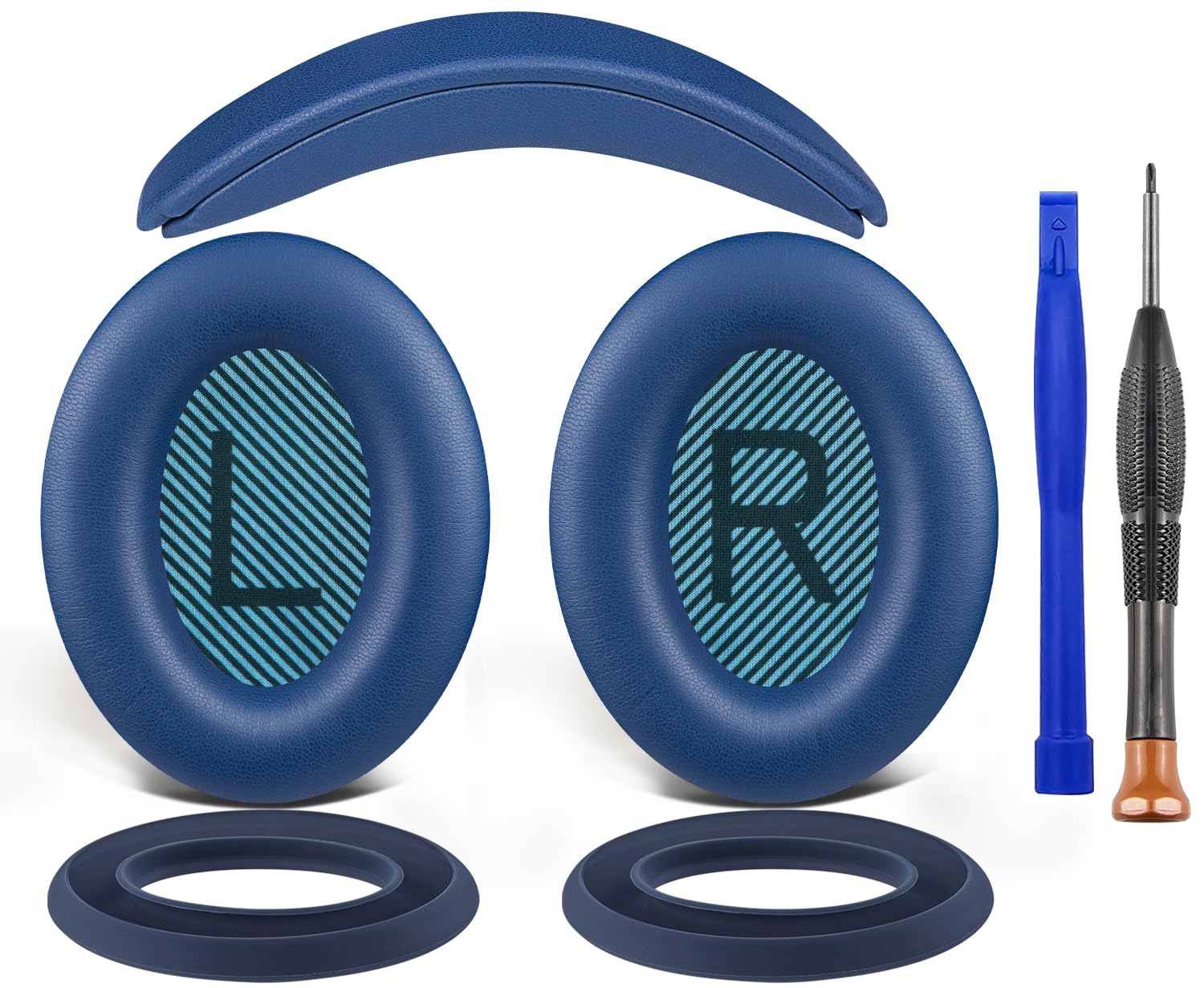 SOULWIT Zestaw zamienny do Bose SoundTrue Around-Ear II (Sound True AE2) słuchawek, poduszki nauszne earpads cushions + pałąk headband + silikonowa osłona nauszników