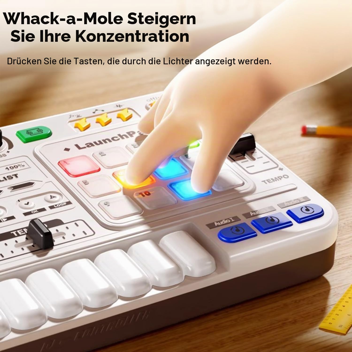 Dj Pult Anfänger,Dj Pult Kinder,Dj Mischpult Kinder,Tragbare Dj-Station,Dj-Maschine Für Kinder,Bluetooth Mit Einstellbarem Mikrofon,Lichtverlauf,Geeignet Für Kinder Im Alter Von 3-12 Und Anfänger