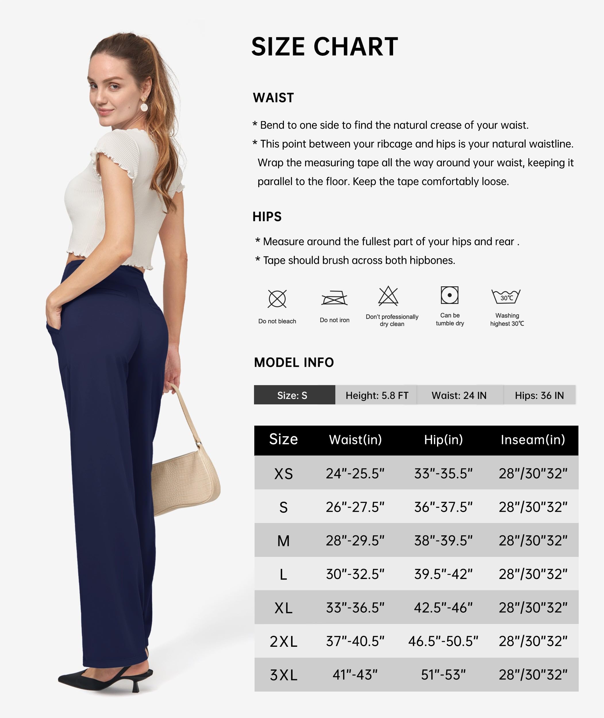 WILLIT Pantaloni da yoga da donna, a gamba larga, elasticizzati, a vita alta, controllo della pancia, per il tempo libero, lavoro, casual, con tasche