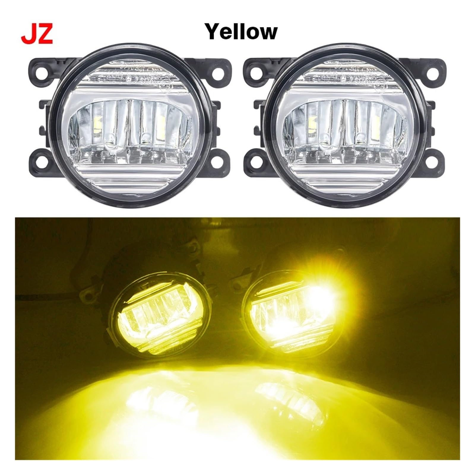 Luces Antiniebla 30W H11 Conjunto Luz Antiniebla Parachoques Delantero Coche Para Peugeot 4008 2012-2017 6000LM LED Lámpara Circulación Diurna DRL Antiniebla(JZ Yellow)