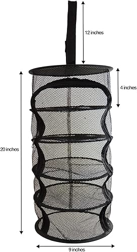 Miniatura 3 de Rejilla de secado micro colgante de 9 pulgadas y 5 niveles para interiorarmario, para hierbas, plantas, organizador, ambientador, pantalla negra con