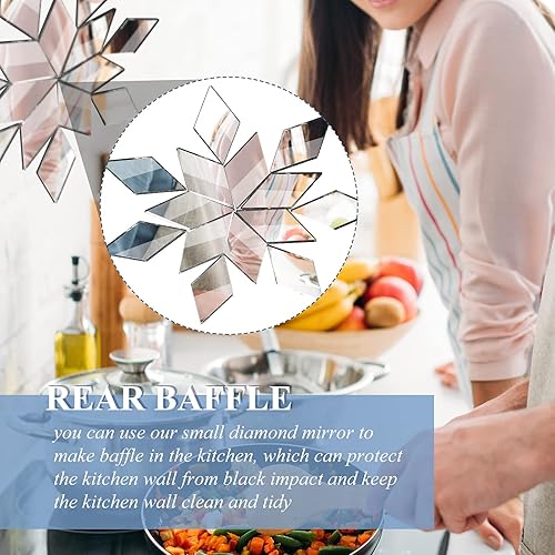 Miniatura 2 de 500 piezas de azulejos de mosaico de espejo con forma de diamante, mini mosaico de vidrio, espejo de rombo pequeño, mosaico de diamante para