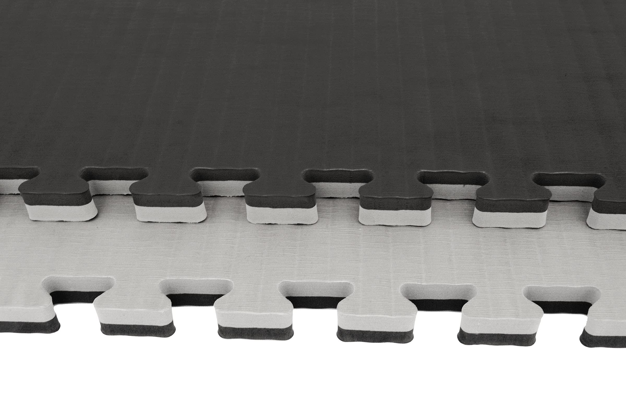 Ninestars - Tatami Puzzle da 2,5 cm, colore: Nero/Grigio, motivo: Paglia di Riso