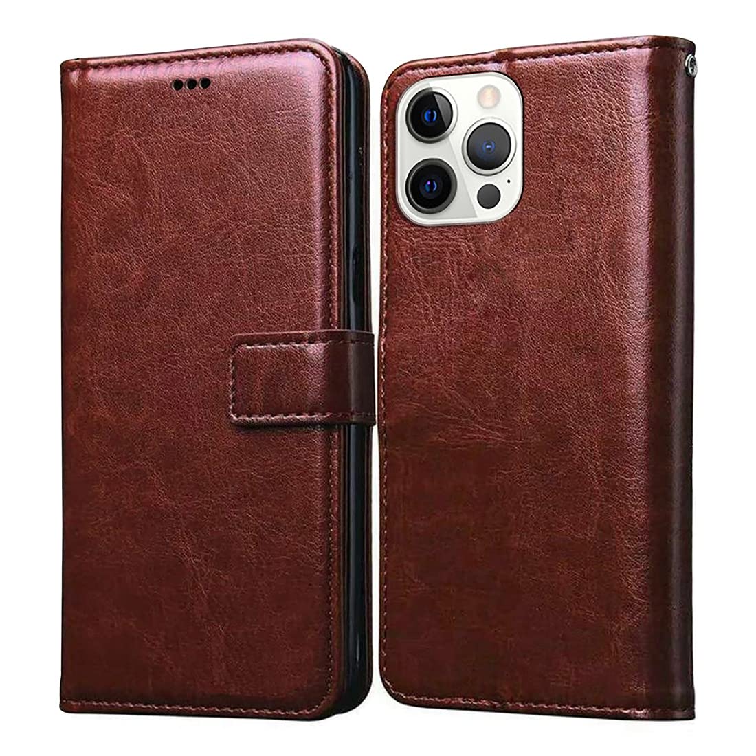 Flip Cover Back Case for Apple iPhone 12 Pro Max | Premium Leather Finish | Inbuilt Pockets & Stand | Flip Cover Back Case for Apple iPhone 12 Pro Max (Brown)