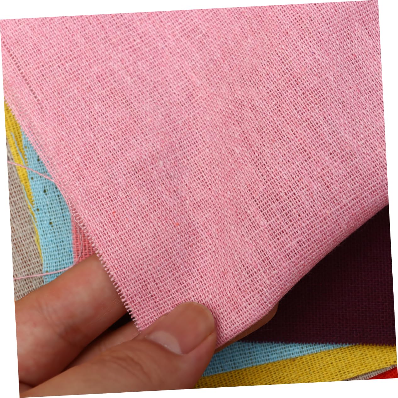 Tejidos 14 Piezas para Patchwork de Bricolaje de Lino y Algodón 50x50 Cm