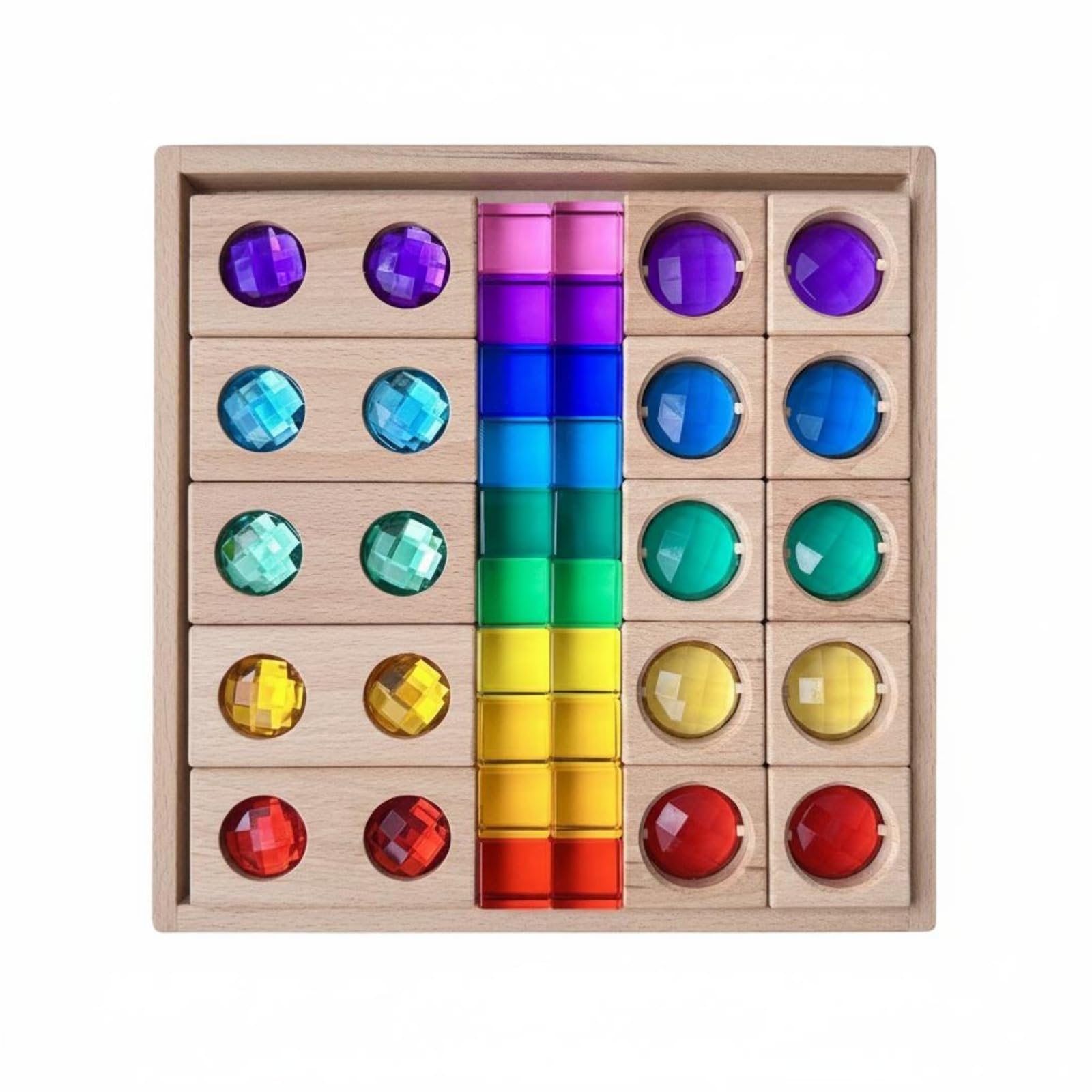 Bloque Sensorial Infantil Juego de Clasificación de Formas Rompecabezas Tablero Educativo Acrílico y Madera con Efectos de Luz Adecuado para