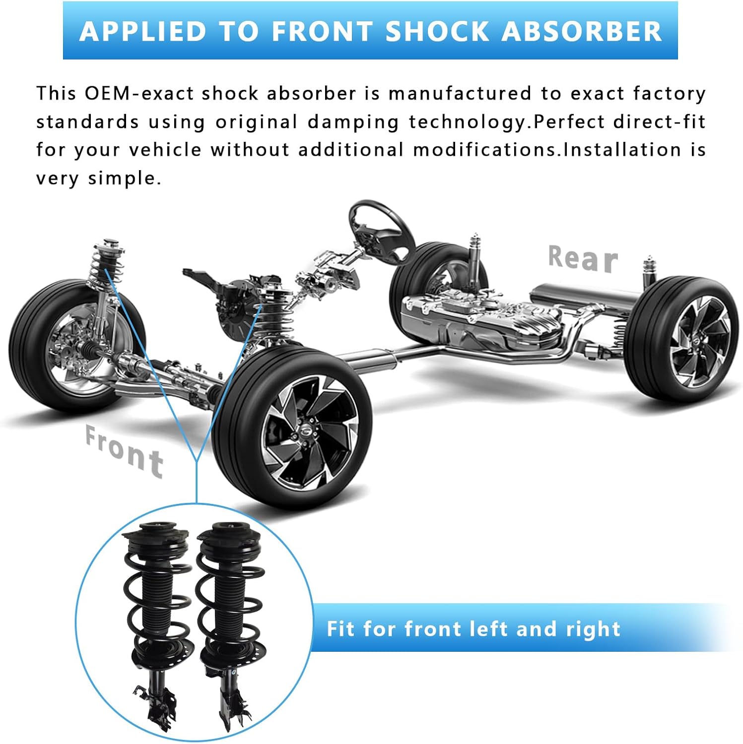 2 PCS Front Complete Struts Spring Assembly Struts Shock Absorber Fit for 2008 2009 2010 2011 2012 Nissan Rogue, Replace OE: 1333283R/L, 172608, 172609