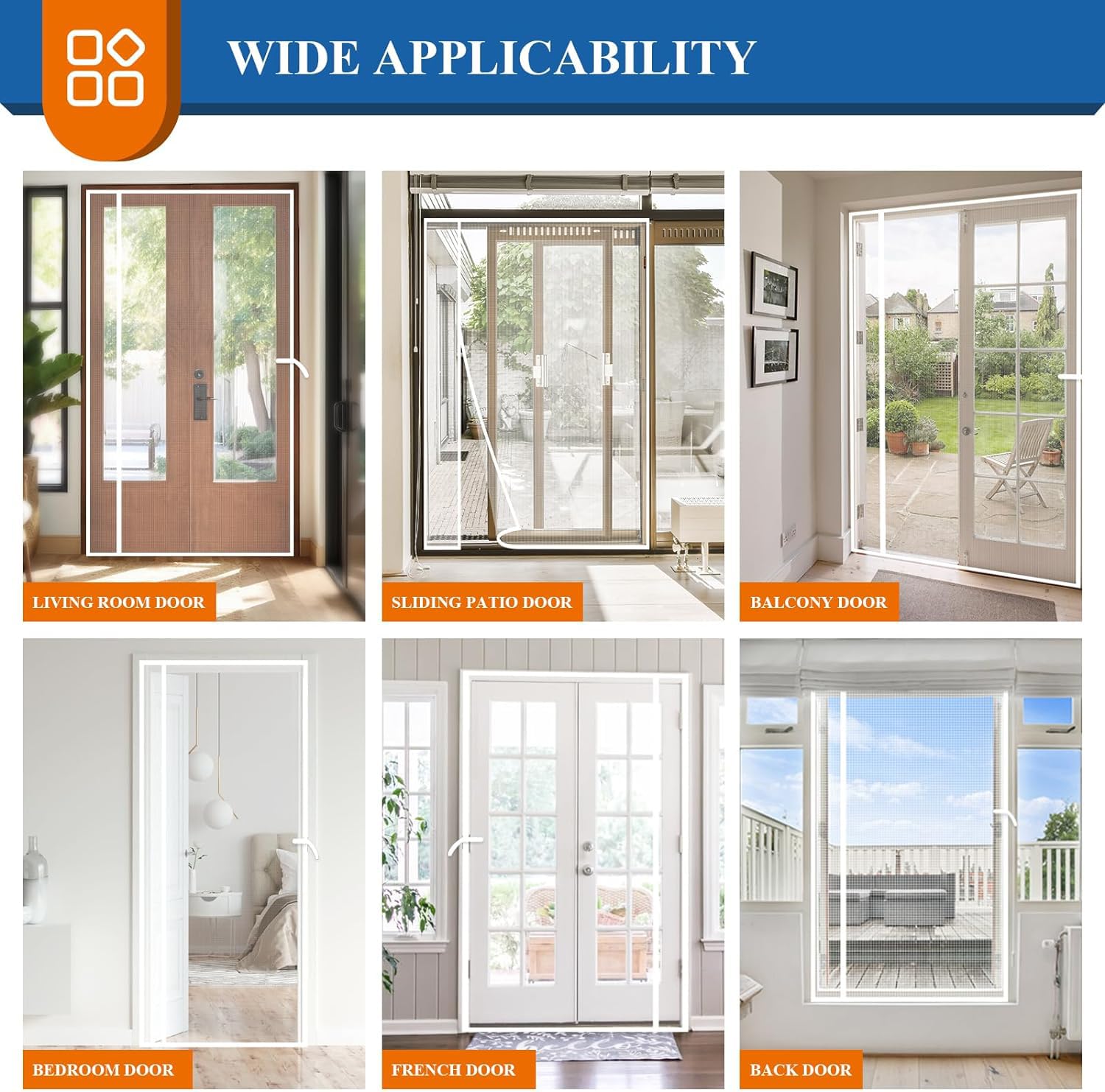 Porta Con Zanzariera Magnetica - 100x210 Cm, Bianco | Fibbia Laterale, Rete Antimosche Per Insetti E Animali Domestici - Foto 7