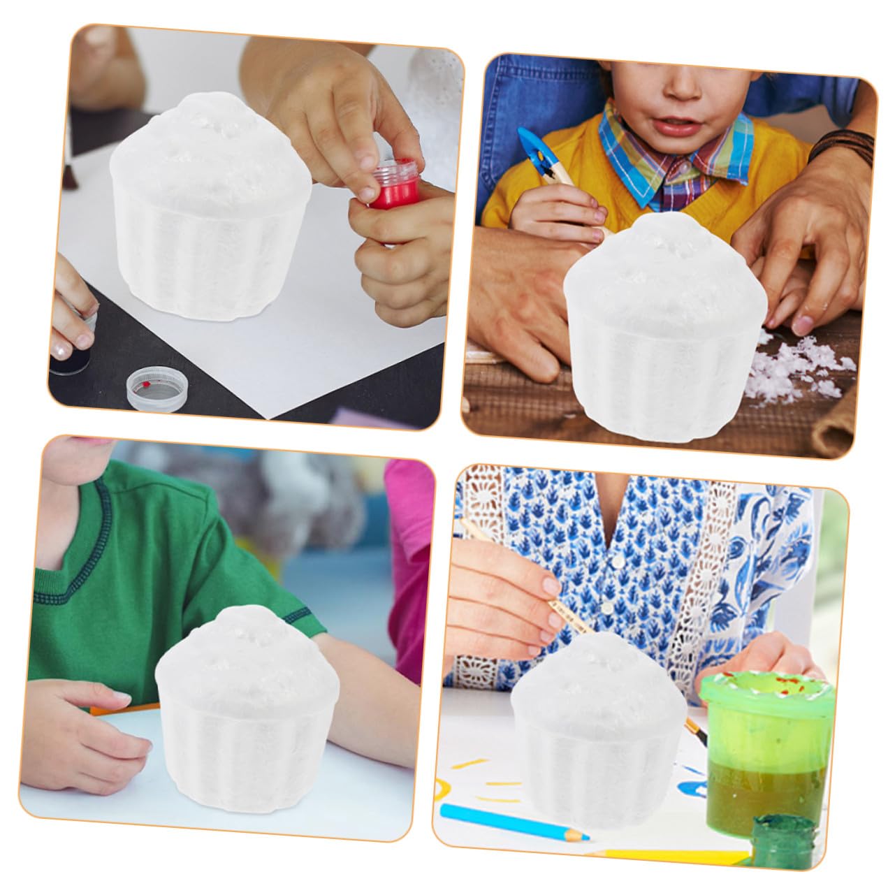 Operitacx Lot De 5 Modèles De Cupcakes en Mousse Blanche 7,8 Cm pour DIY Décoration Gâteau, Accessoires Réutilisables pour Garçon Et Filles Créatifs Et Entraînement Pâtisserie Fête Mariage