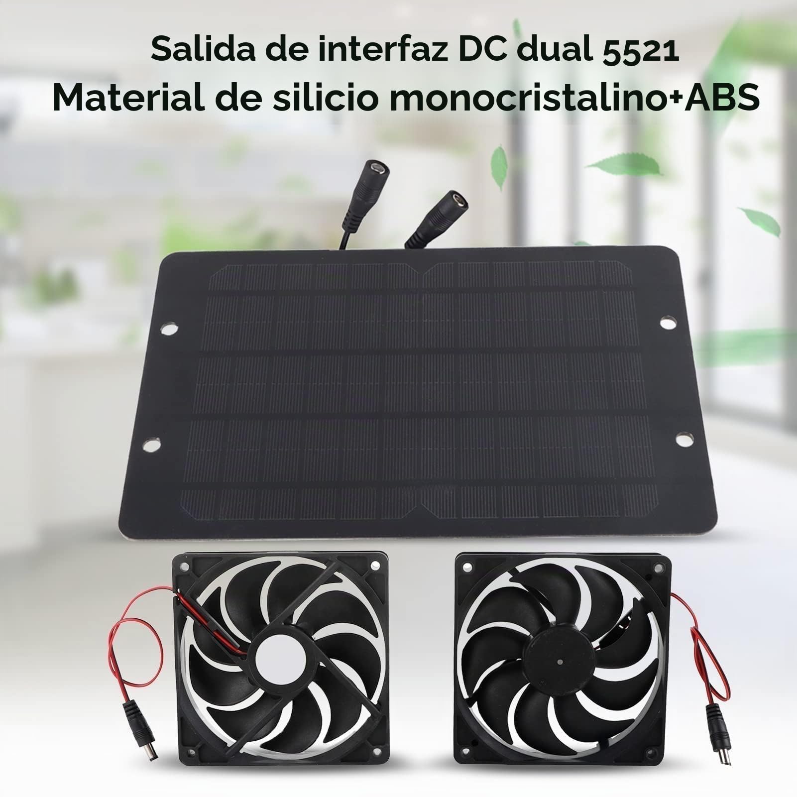 Agatige Kit De Ventilador De Panel Solar, Mini Doble Ventilador De Escape Solar Impermeable, Ventilador Solar Para Exterior Doble Equipo Para Invernaderos, Gallineros, Cobertizos Y Casas De Mascotas