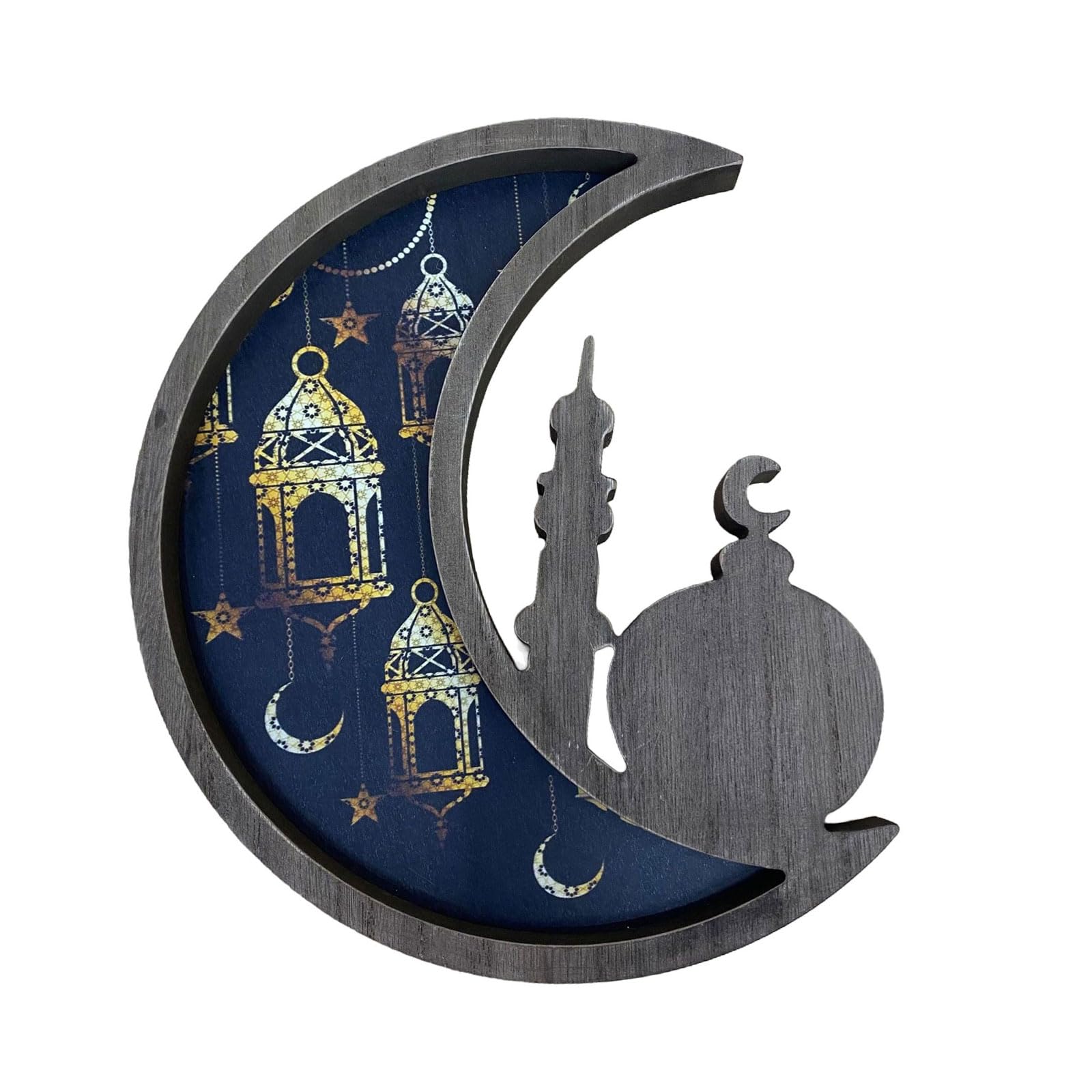 Msioytog B Eid Tray Food Serving Plate Eid Decorations Festival Decorative Plate Wood Texture For Festival Home Decors Wood Kitchen Accessory