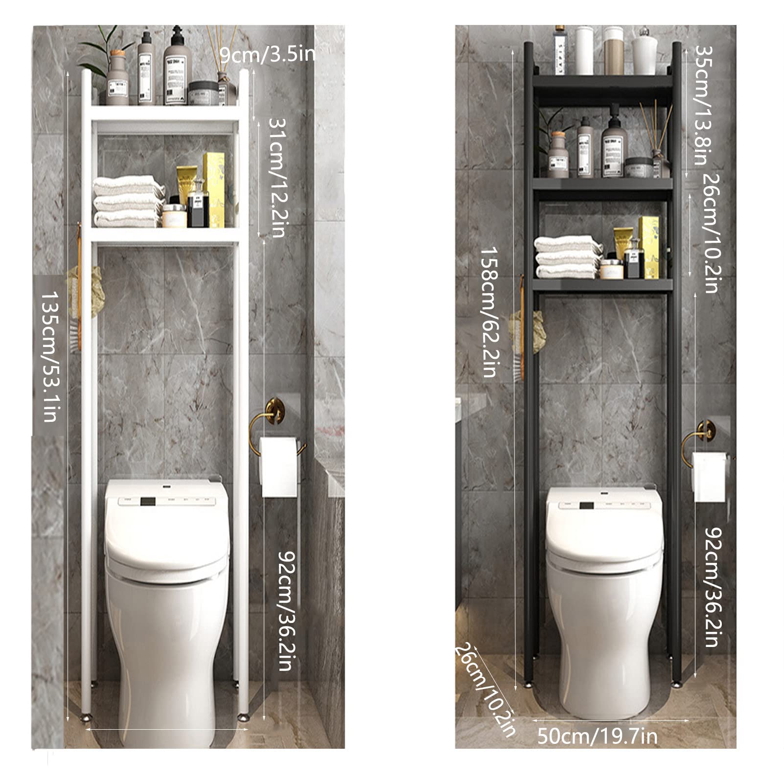 Amazon｜床置きトイレラック、ステンレス製アッパーコーナーラック収納