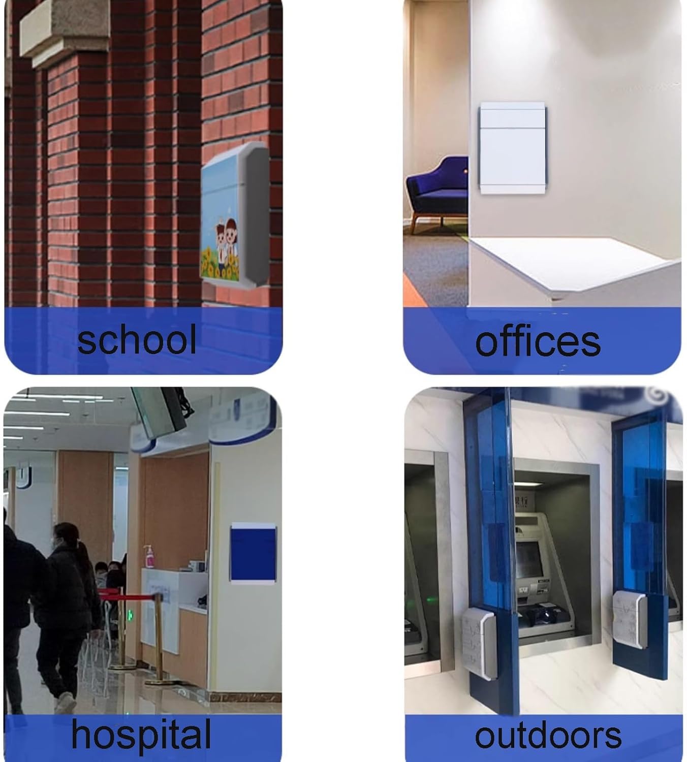 Home Use Locking Plastic Mailbox Outdoor Wall Mounted Mailboxes Xxcm Large Size Durability Opening Boxes Door 150° Design Parcel Boxes