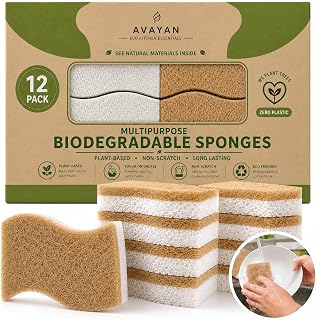 Plant-Based Kitchen Sponge Pack of 12 | Plant-based Kitchen Sponge
