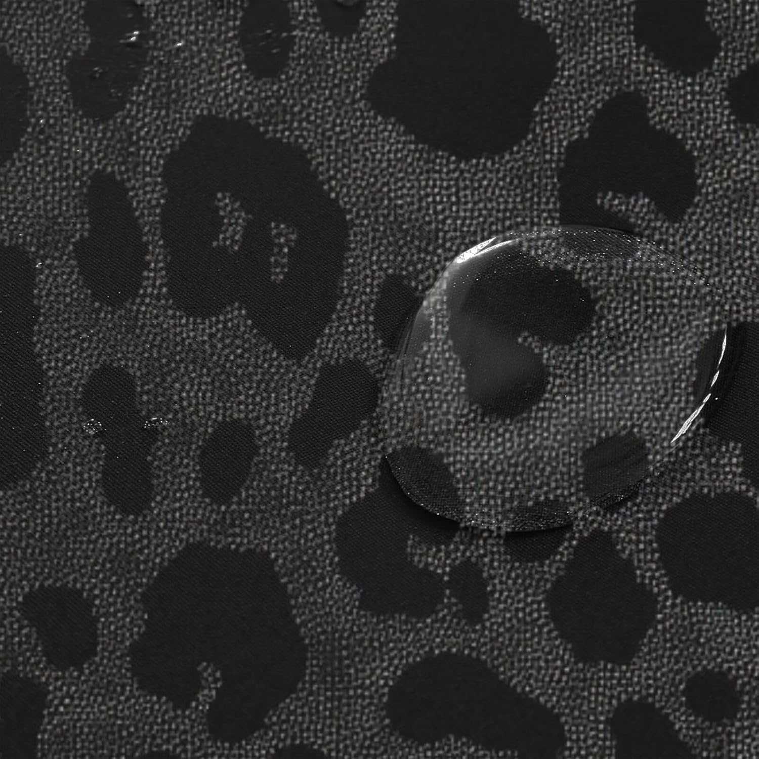 72x72 Inch Water Repellent Curtains Bathroom with Cloth Washable Chic Shower Curtain Liner for Long Bathroom Black Leopard Print