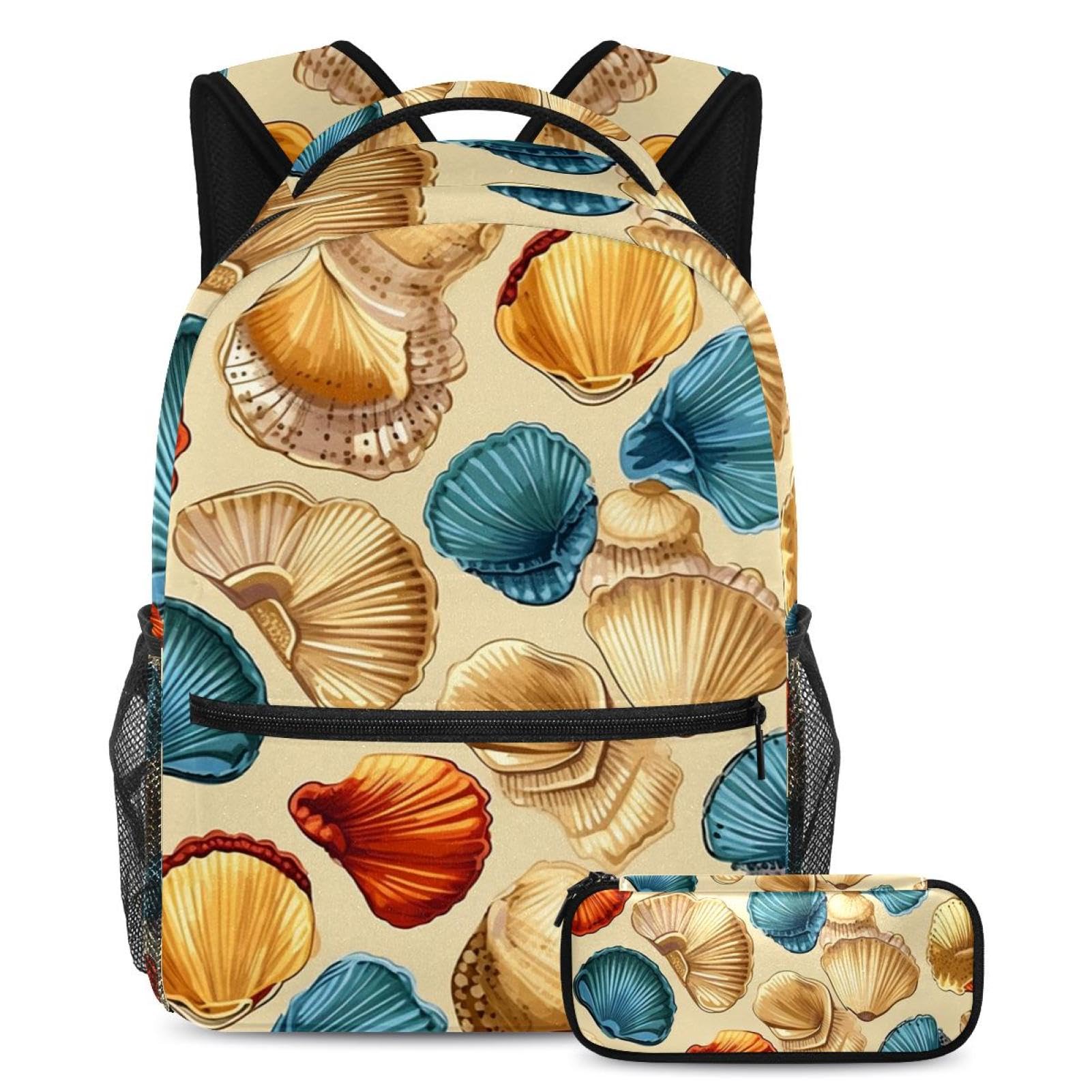 Sac à dos polyvalent rouge et bleu Beach Seashells 65 contre le manque de place