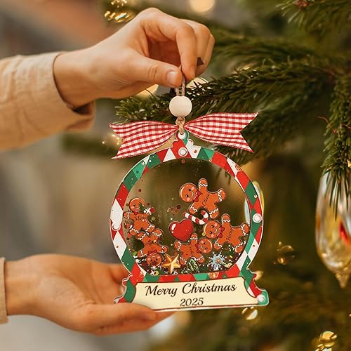 Miniatura 6 de Adornos de Navidad personalizados de 5 pulgadas 2025 para familias de 2, 3, 4, 5, 6, 7, 8, 9, 10, 11, 12, 13, 14 miembros, decoración de pan de