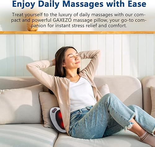 Miniatura 7 de Almohada de masaje, masajeador de cuello y espalda con calor, almohada de masaje Shiatsu para espalda, hombros, piernas, pies, regalo para hombres,