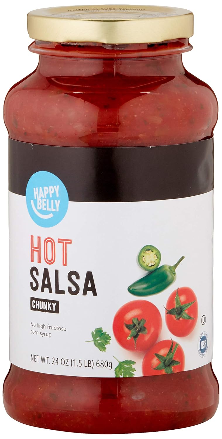 Amazon Brand - Happy Belly Hot Chunky Salsa, 24 Ounce