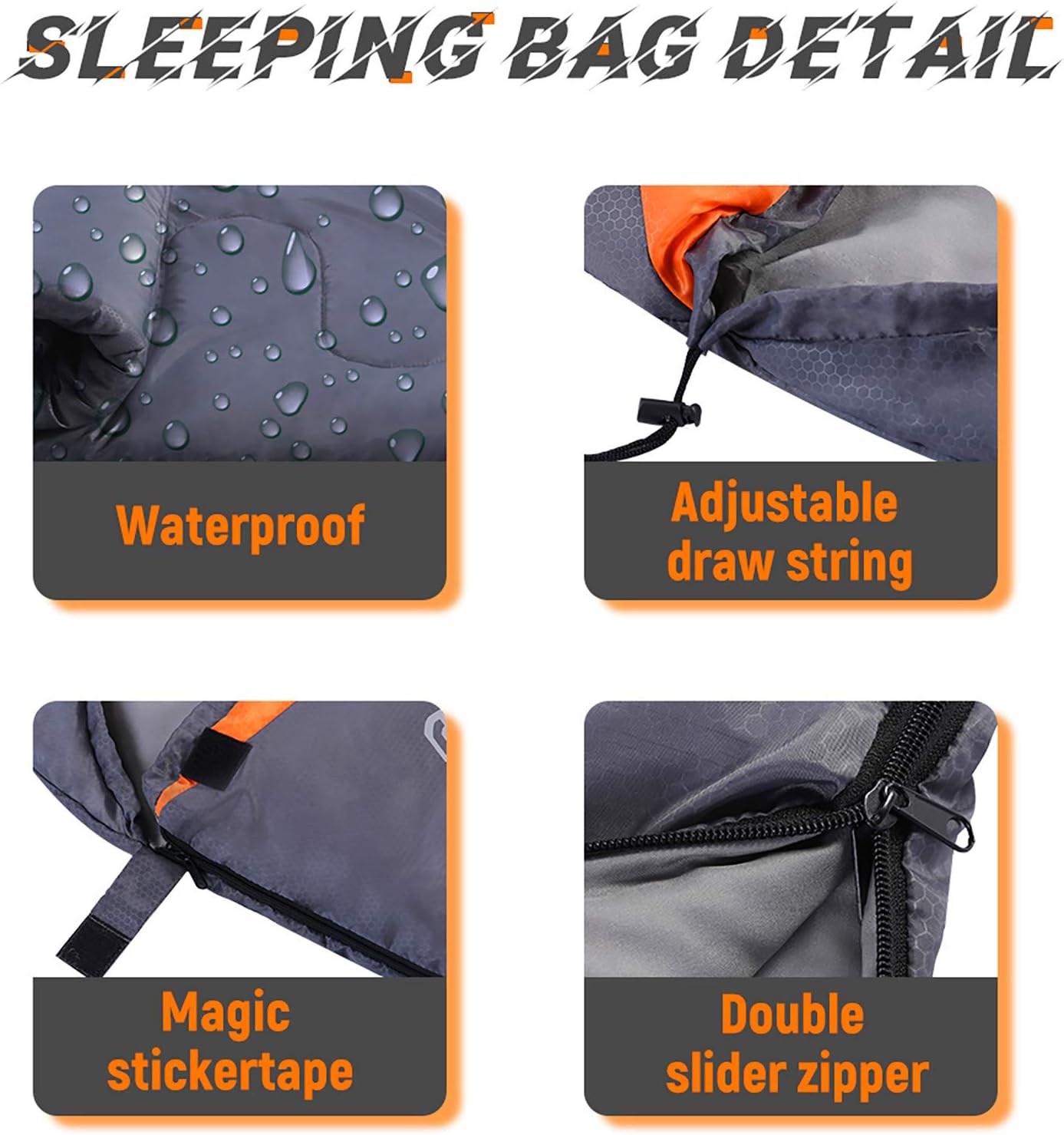 Sleeping Bags for Adults Backpacking - Ultralight Lightweight & Waterproof Sleeping Bags for Womens Mens Youth for Warm Camping Hiking Outdoor Travel Hunting(Gray) : Sports & Outdoors