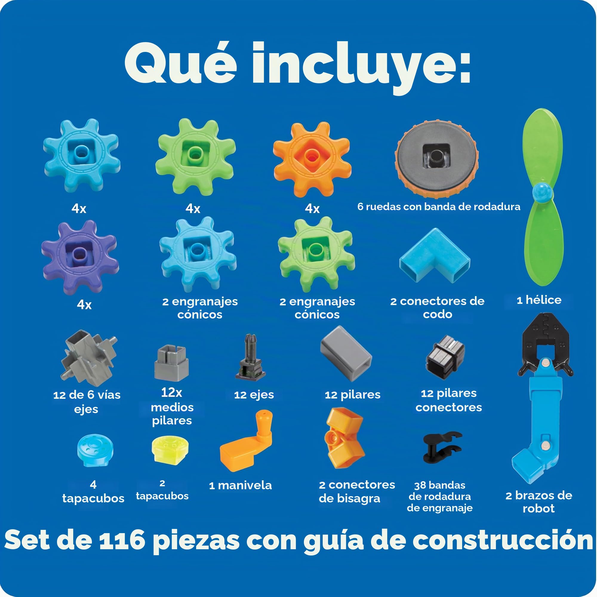 Learning Resources Robots en Movimiento de Gears Gears Gears, Stem, Juguete con Engranajes,Robot, niños de 5+ años de Edad