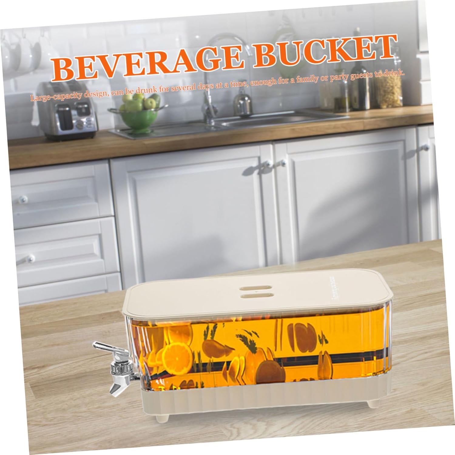 Fridge Drink Dispenser with Faucet Cold Water Beverage Dispenser for Summer Parties Drink Dispenser for Fridge Countertop Use for Juices and Refreshments