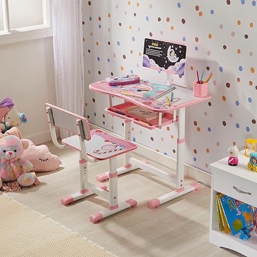 Supples Pink Adjustable Kids Study Set
