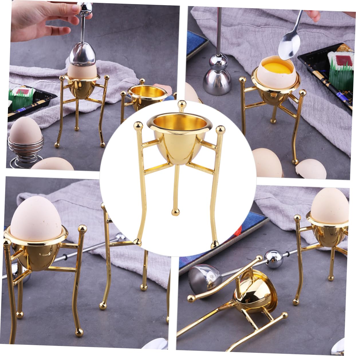 Unomor Egg Holder Rack Stylish Boiled Egg Stand Cup Strong Long-lasting for Restaurant Tea Napkins Kitchen Dining and Easter Celebration