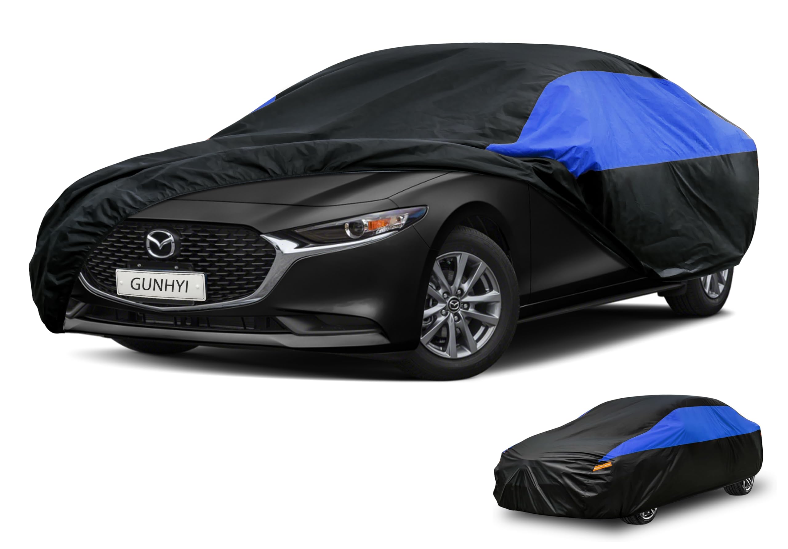 GUNHYI Mazda Car Cover Custom Fit Mazda 3 Sedan Waterproof All Weather, Lightweight Full Car Cover Outdoor Sun UV Rain Dust Snow Wind Protection.