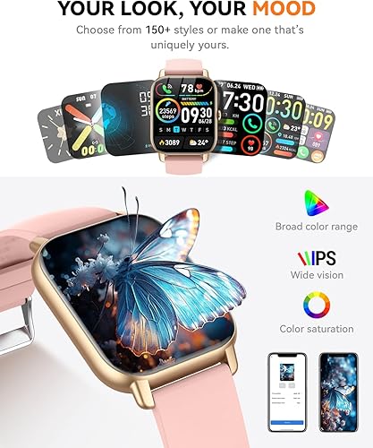 Miniatura 5 de Relojes inteligentes para hombres y mujeres (respuesta/hacer llamadas), reloj de seguimiento de actividad con contador de actividad/monitor