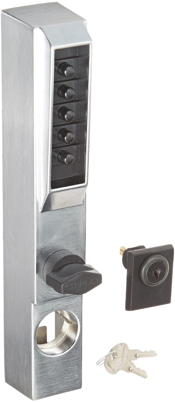 Simplex Kaba 3001-26D-41 Narrow Stile Lock with Thumbturn Us26D, Satin Chrome by Simplex - Used condition - US$45.43