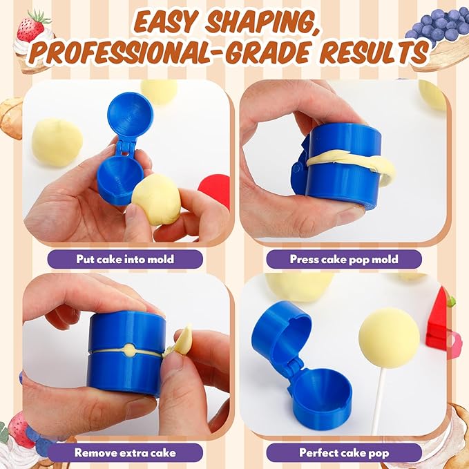 Molde Redondo para Cake Pops de 2 Piezas, Cortador y Prensador miniatura 5