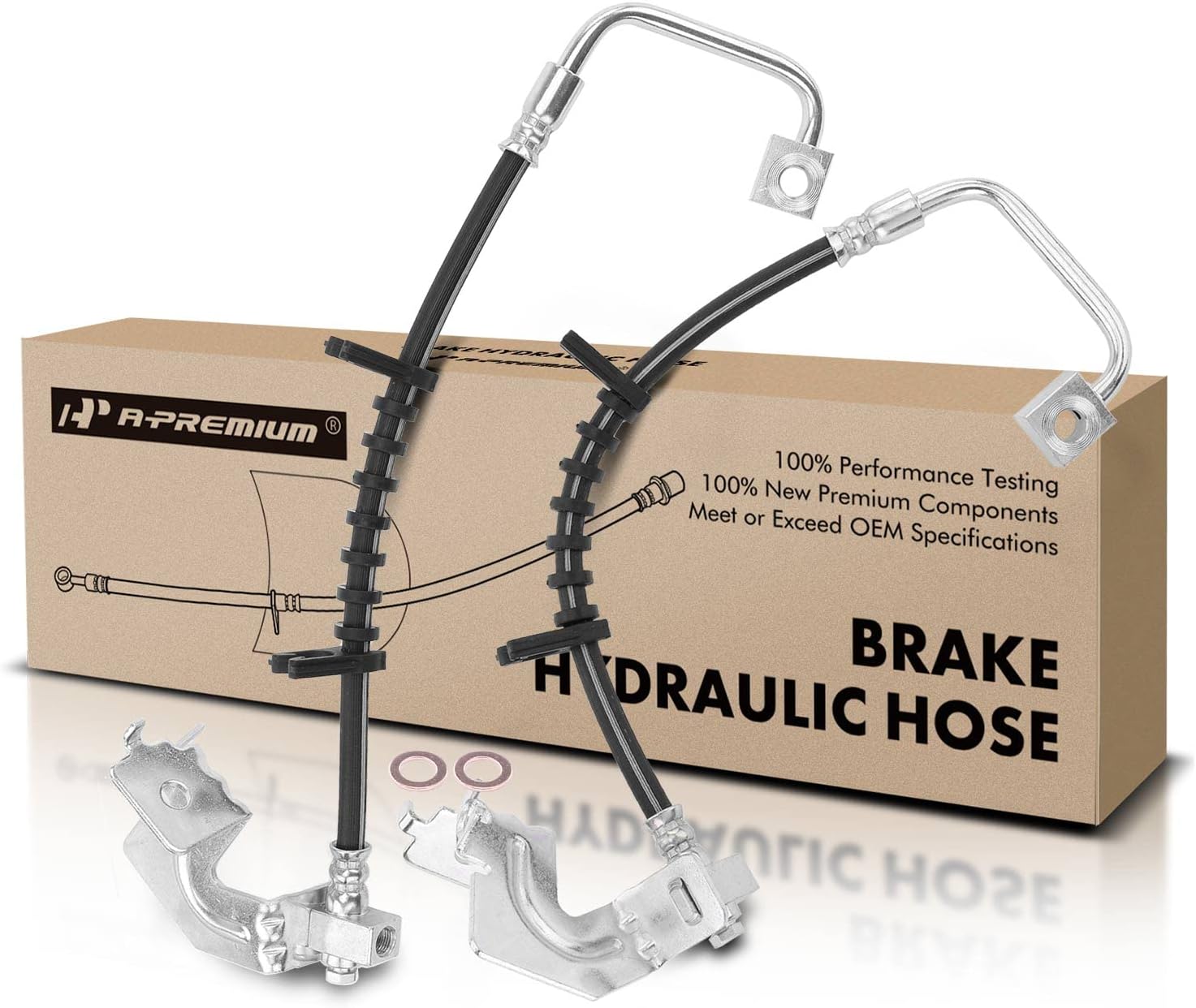 A-Premium Rear Outer Brake Hydraulic Hose Compatible with Dodge, Chrysler and Volkswagen Models - Grand Caravan 2008-2011, Town & Country 2008-2011, Routan 2009-2011 - Replace# 4721975AA(Pack of 2）