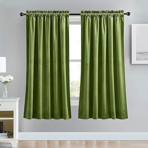 Miniatura 318 de RYB HOME Cortinas de terciopelo súper lujosas con diseño de bolsillo para barra, cortinas de privacidad con aislamiento térmico para oscurecer