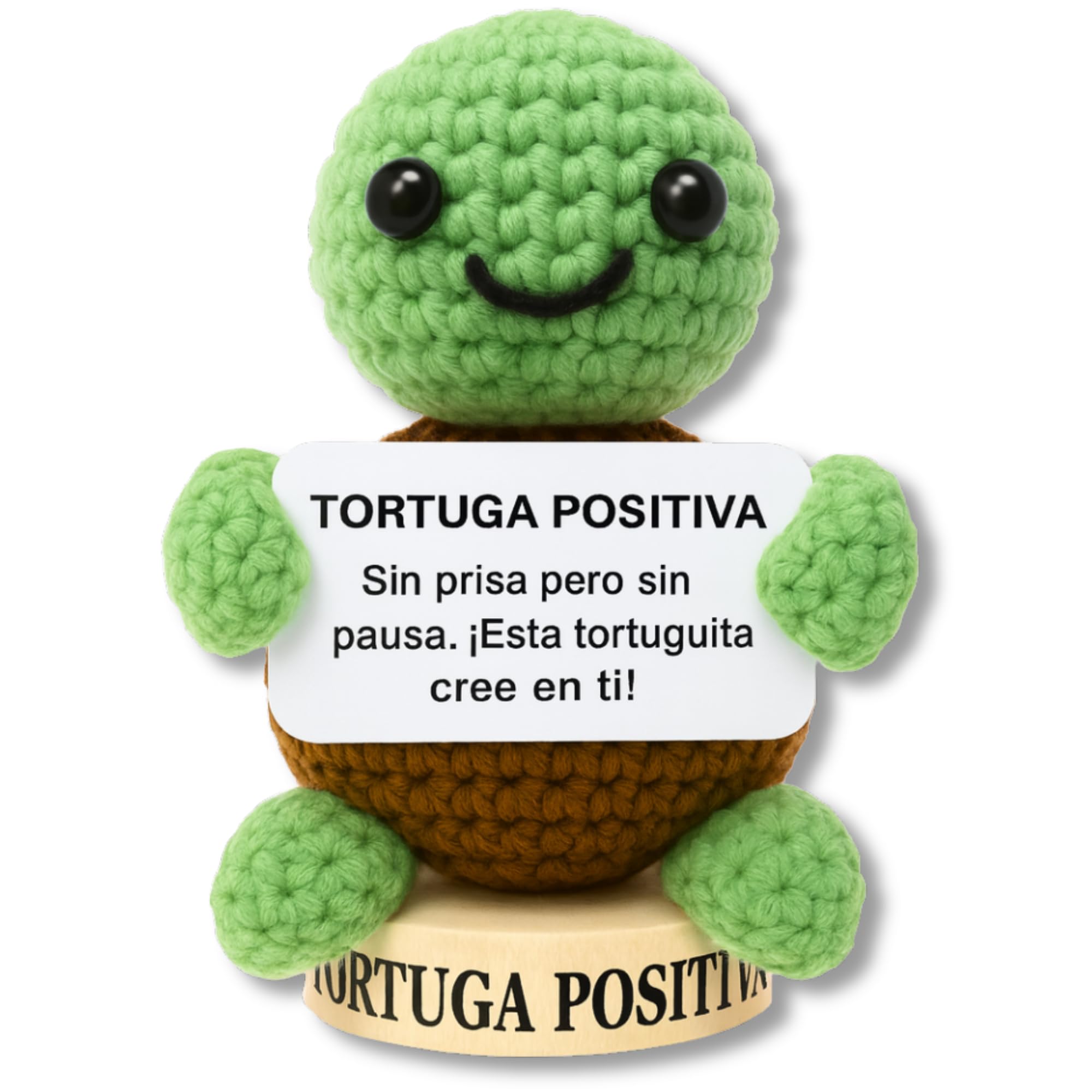 EQUIK PRODUCTS Tortuga Positiva – Regalo Original y Divertido para Mujer, Novia, Amiga o Compañera de Trabajo | Peluche Motivacional de Ganchillo | Regalos Opositores, para Oficina o Universidad