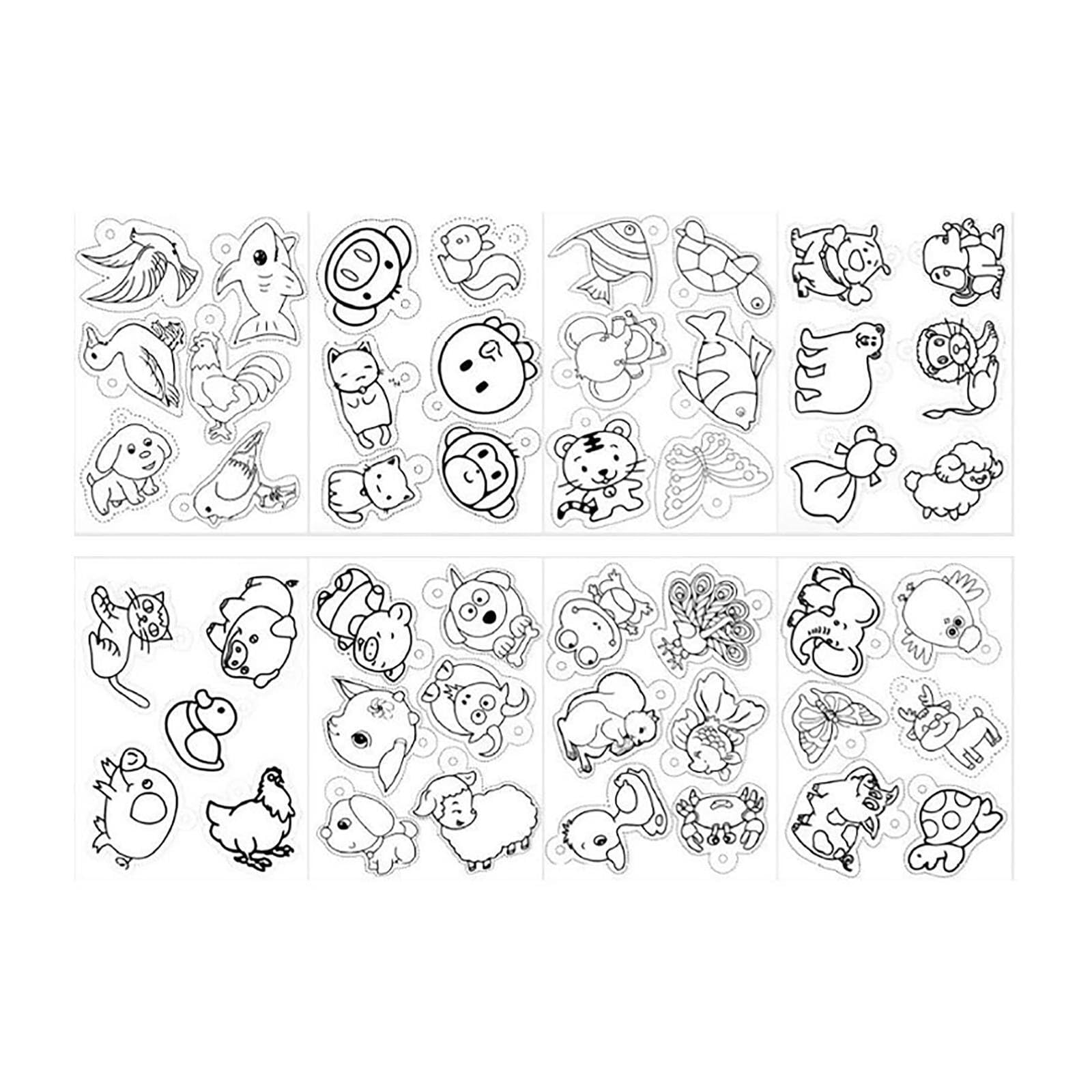 PIXZCSA Vibrant Shrinkable Sheets for DIY Art Projects Kids Crafting and Unique Keychain Fun and Creativity Shrinkable Film with Pattern for Crafts Bonus DIY, 8 Pieces Animal, 14.5x20CM