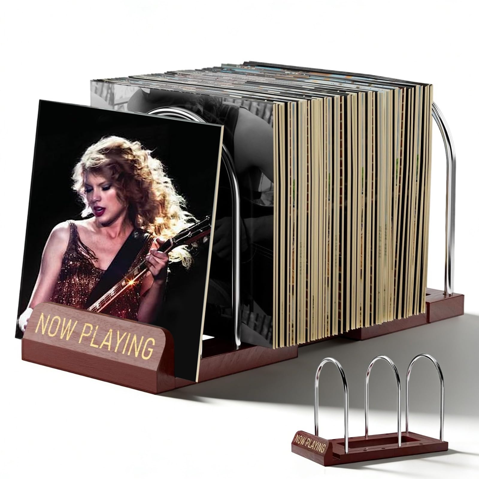 Almacenamiento de vinilos ajustable YUDAWN estante expandible para LPs