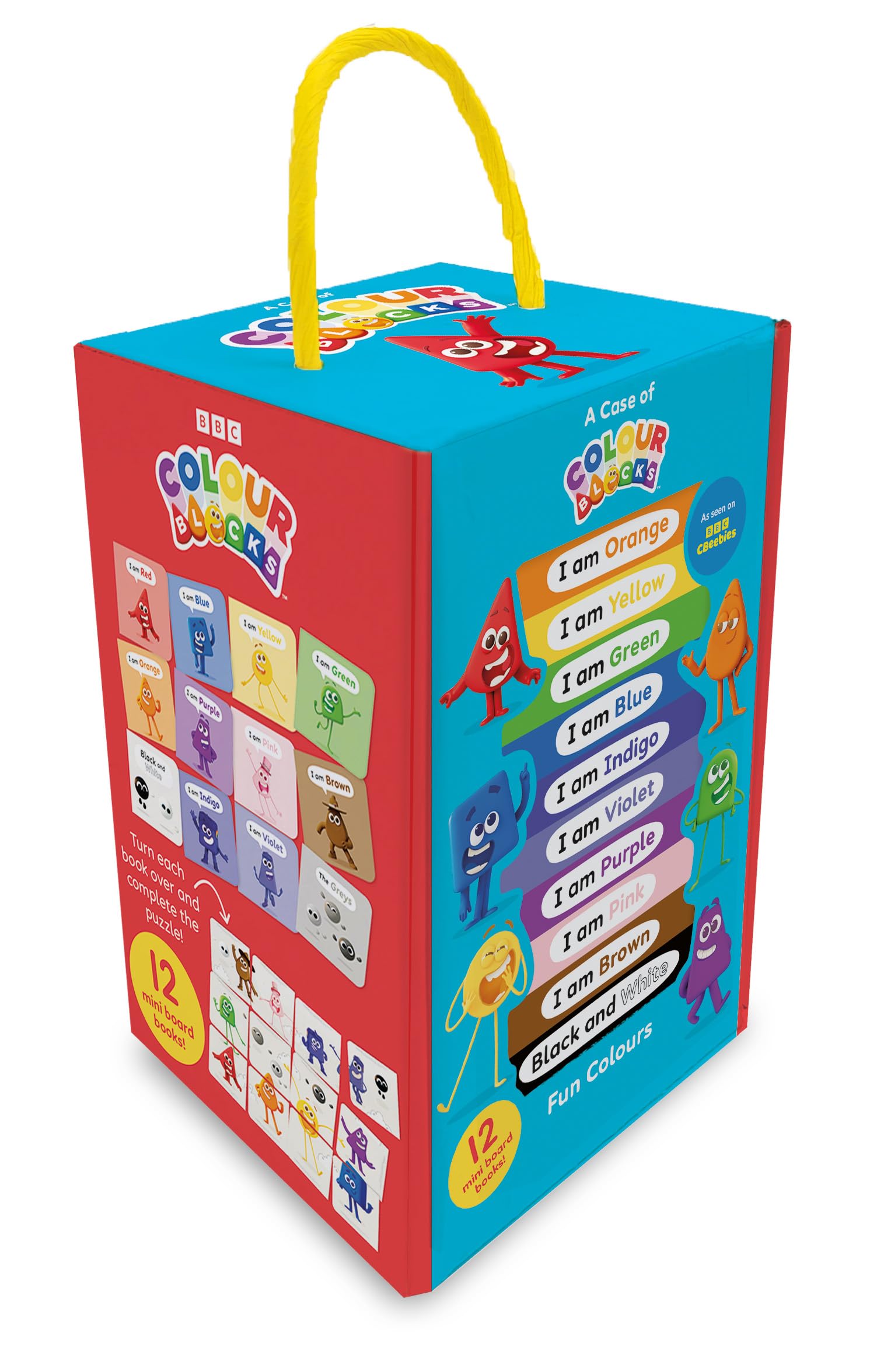 A Case of Colourblocks - 12 Title Board Book Collection Carry Case, Ideal for Holidays and Early Learning and Preschool Ages!