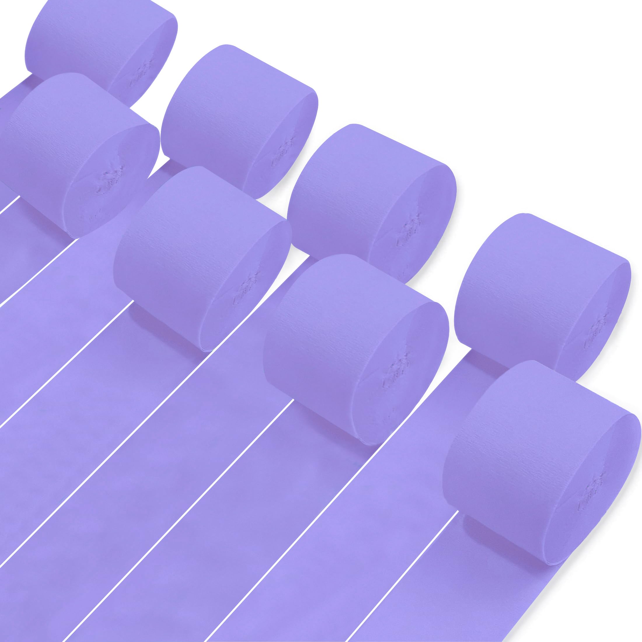8 Rolls Crepe Paper Streamers, Light Purple Streamers Party Decorations for Baby Shower Bridal Shower Wedding Lavender Party Birthday Graduation