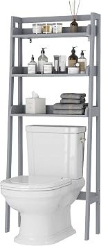 UTEX Over Toilet Bathroom Organizer, 3-Tier Above Toilet Storage Shelf Rack, Bathroom Shelves Over Toilet Gray