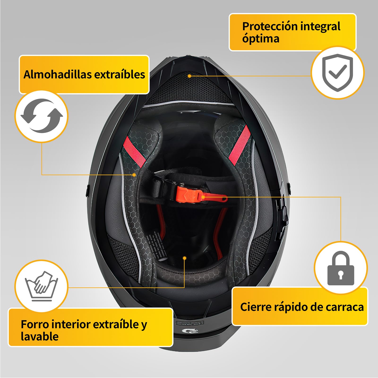 DAWNRISE Casco Integral Moto ECE 22.06 Doble Visera Unisex | Casco integral moto unisex con ABS resistente, EPS antiimpacto, doble visera y 4 ventilaciones para mayor comodidad.