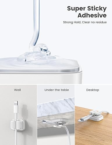 Vista 42 de Lamicall - Paquete de 10 clips de resorte de cable, organizador de cables para escritorio, clip de cable ajustable Lamicall para cables, organizador