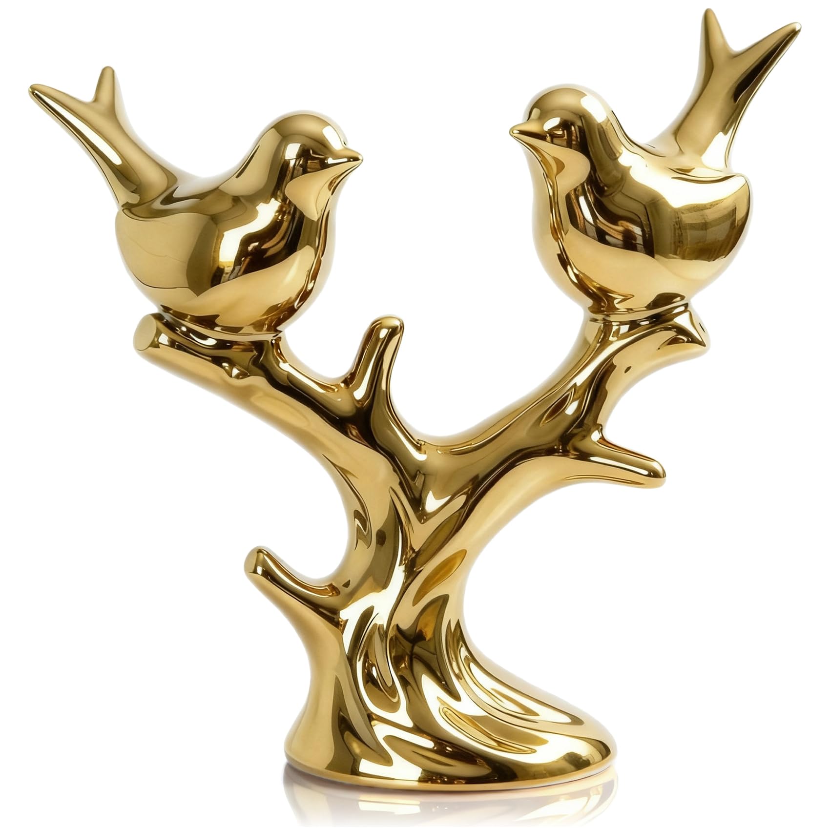 Statue d'oiseau dorée en céramique, le cadeau idéal pour pendaison de crémaillère
